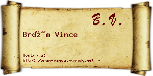 Brém Vince névjegykártya